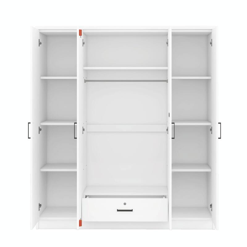 4-Door Wardrobe with 1 Drawer
