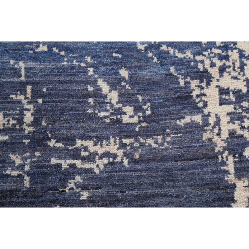 Contemporary Abstract Oriental Wool Area Rug Hand-knotted Foyer Carpet - 4'11" x 6'11"