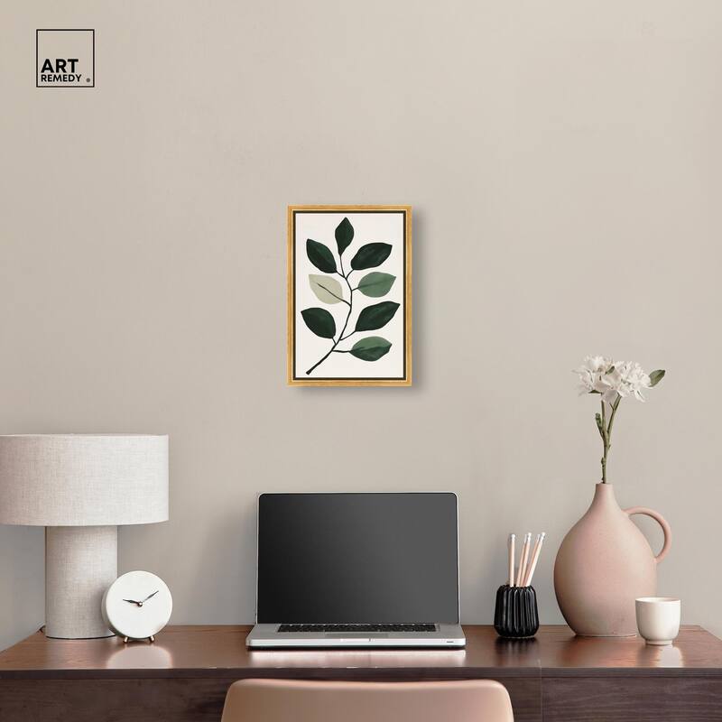 Green and Grey Branch II Canvas by Art Remedy