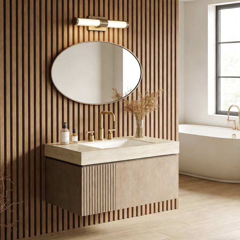 Mondern Floating Bathroom Vanity with 3 Pre-drilled Faucet Holes