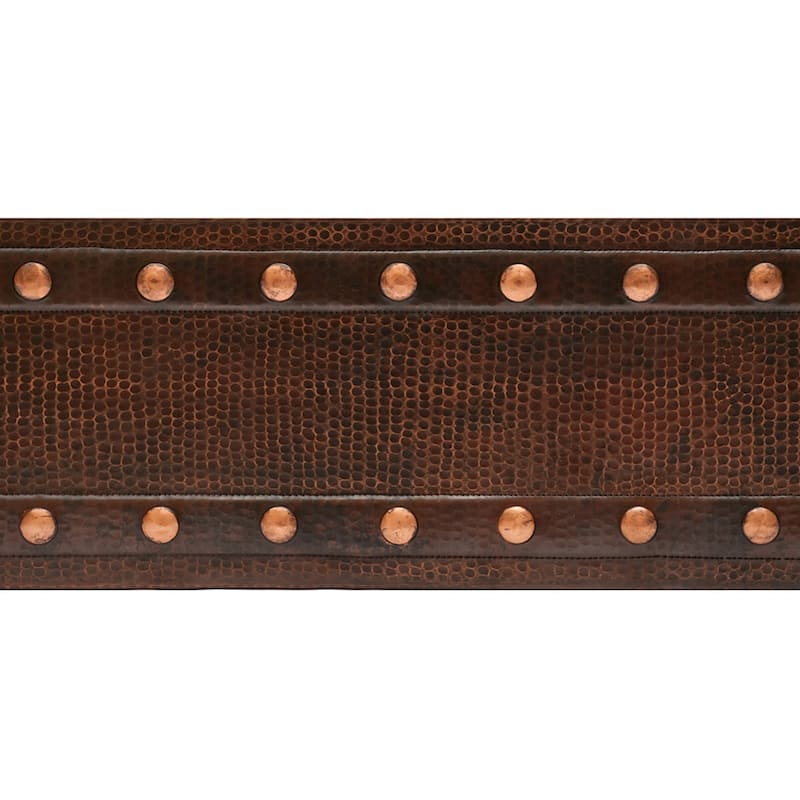 33-in Hammered Copper Kitchen Apron 50/50 Double Basin Sink w/ Barrel Strap Design with Accessories (KSP3_KA50DB33229BS)