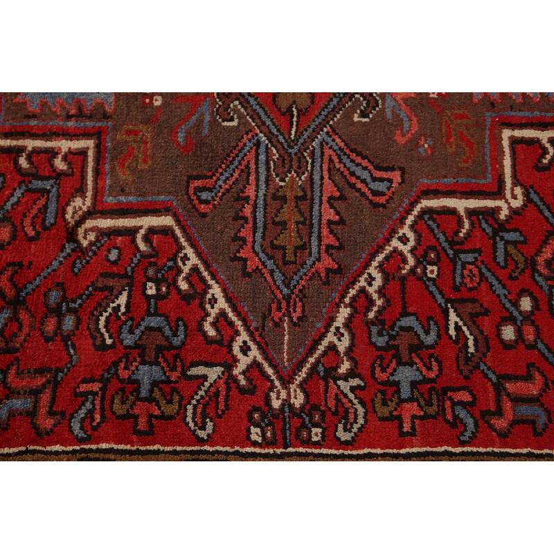 Geometric Heriz Persian Area Rug Wool Handmade Living Room Carpet - 7'8" x 10'8"