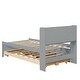 preview thumbnail 4 of 12, Twin Bed with Pull-Out Trundle and Storage Drawers for Space Saving Grey