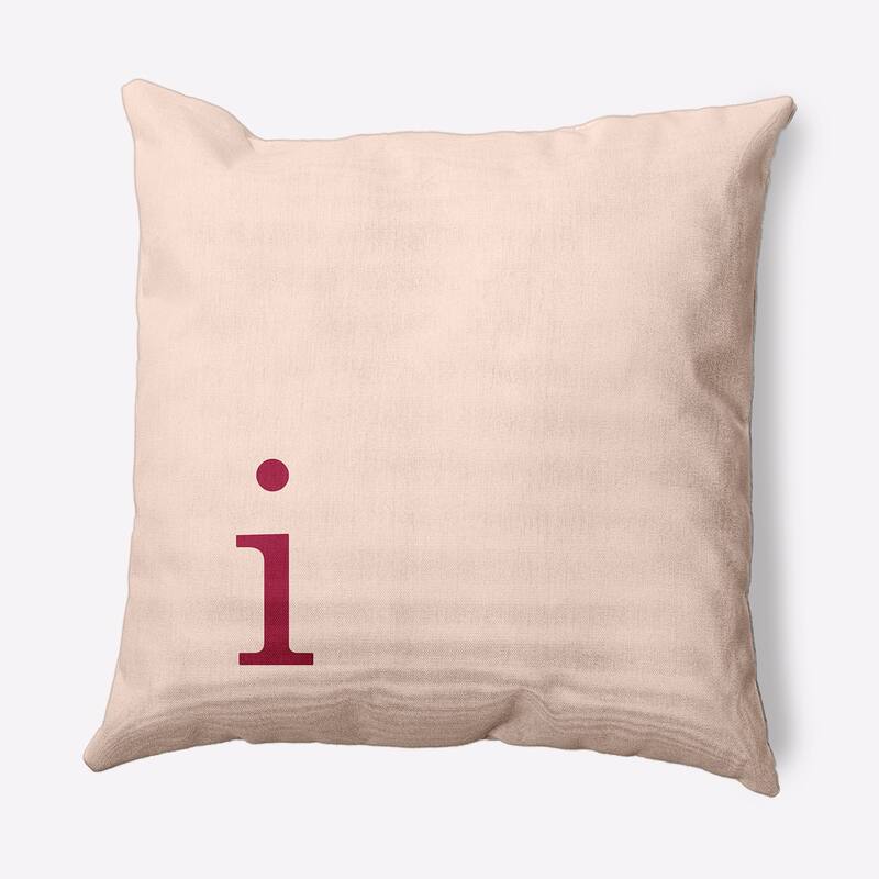 Modern Monogram Indoor/Outdoor Throw Pillow-I - Cranberry - 20" x 20"
