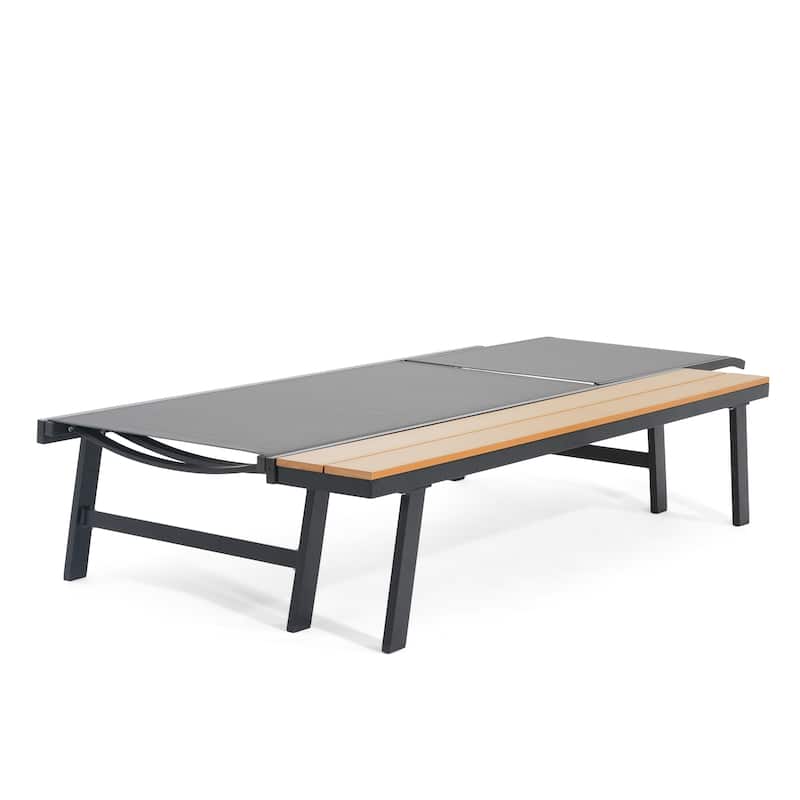 Waterloo Outdoor Mesh and Aluminum Chaise Lounge with Side Table (Set of 4) by Christopher Knight Home