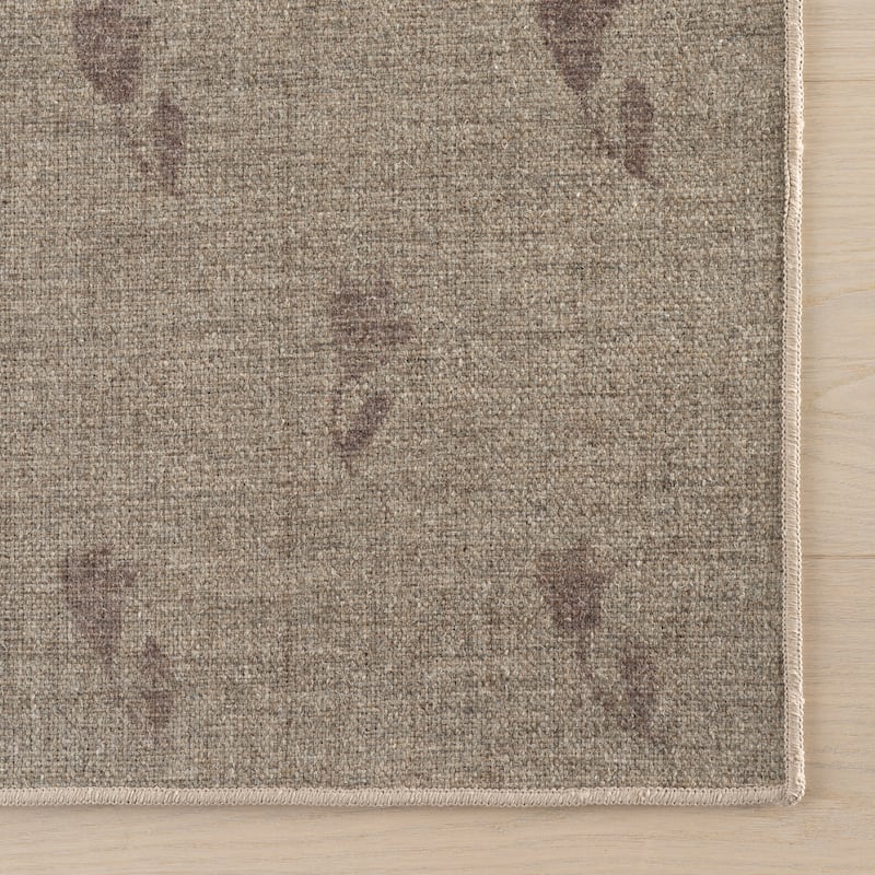 Nate Berkus Flora Soft Floral Washable Area Rug