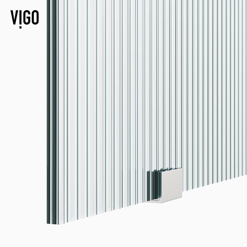 VIGO Elan 56" to 60" W x 74" H Frameless Sliding Shower Door