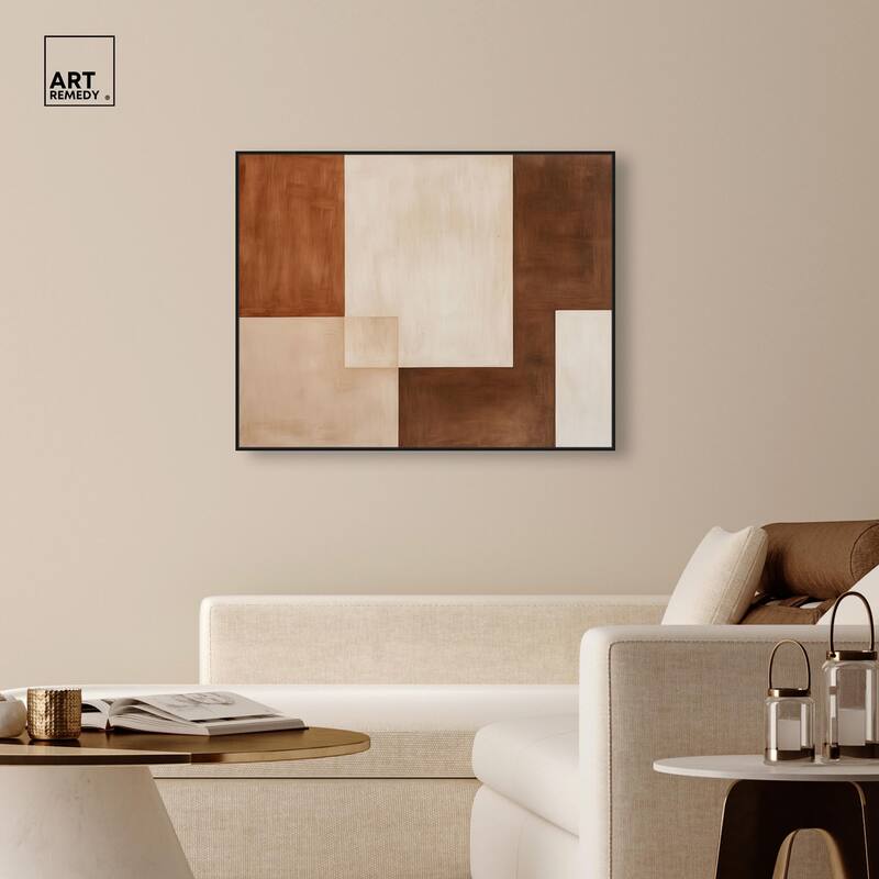 Cream and Brown Panels IV Canvas by Art Remedy