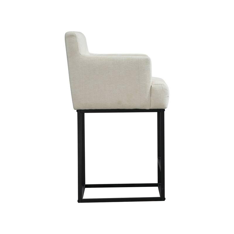 House Hold Counter Height Bar Stools Set of 2,Modern Square PU Bar Stool