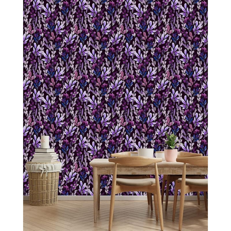 Purple Leaves Wallpaper Peel-and-Stick and Pre-Pasted - Bed Bath ...
