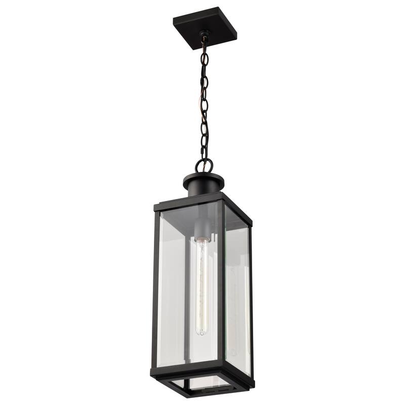 Luca Hanging Pendant Sand Black Finish Clear Beveled Glass
