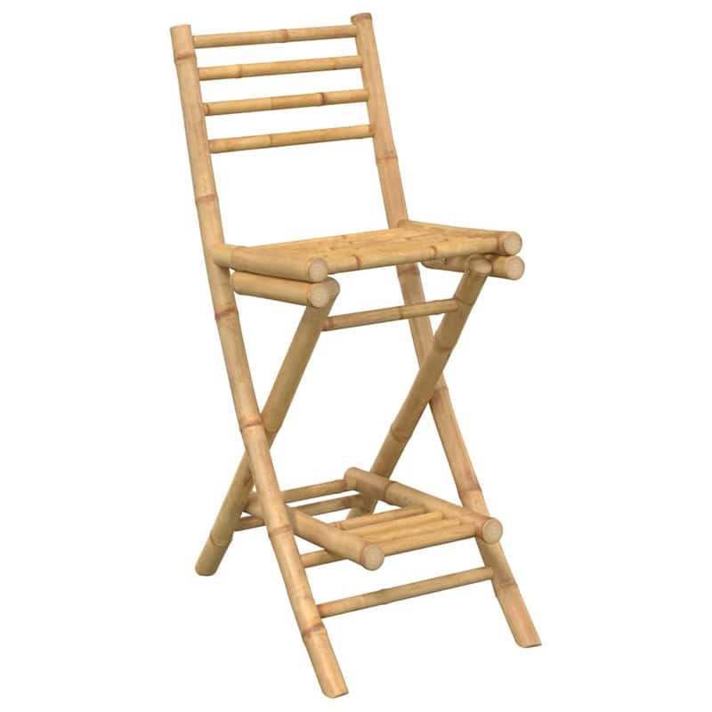 vidaXL Outdoor Bar Set Natural Bamboo Bamboo Medium Foldable