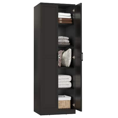 Gymax 70'' Storage Cabinet Freestanding Pantry Cabinet w/2 Doors & 5