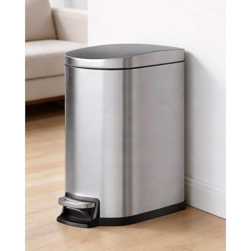 13 Gal / 50 l Slim Trash Can, Soft Close Lid