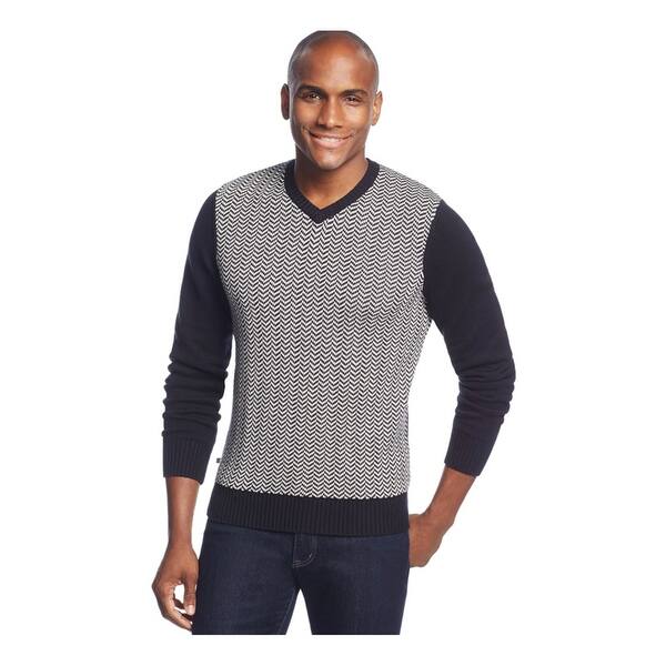 Geoffrey Beene Mens Front Intarsia V Neck Pullover Sweater Overstock 29419290