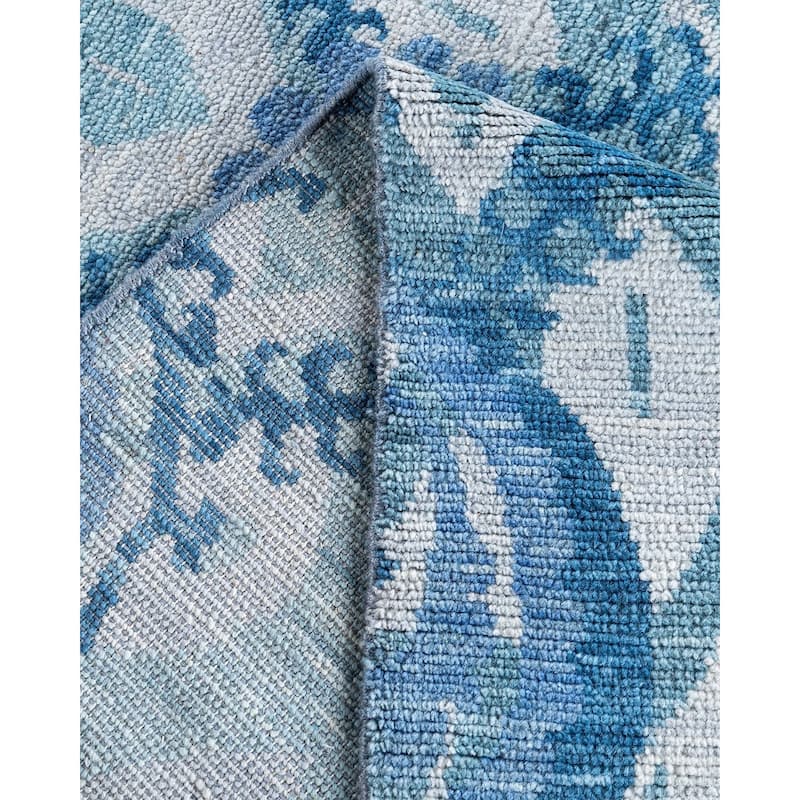 Modern One-of-a-Kind Handmade Area Rug - Gray, 7' 10" x 9' 10" - 7' 10" x 9' 10"