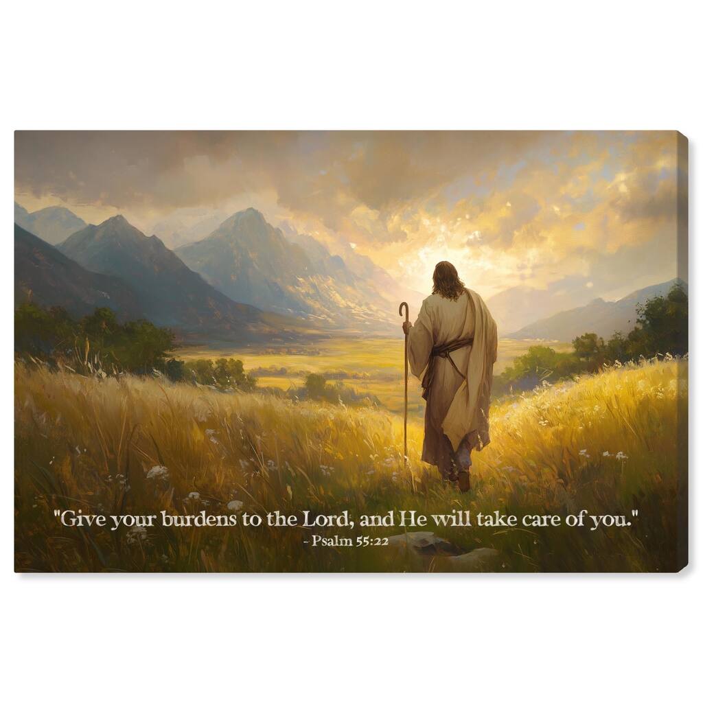 Give Your Burdens Canvas by Art Remedy, Gallery Wrapped