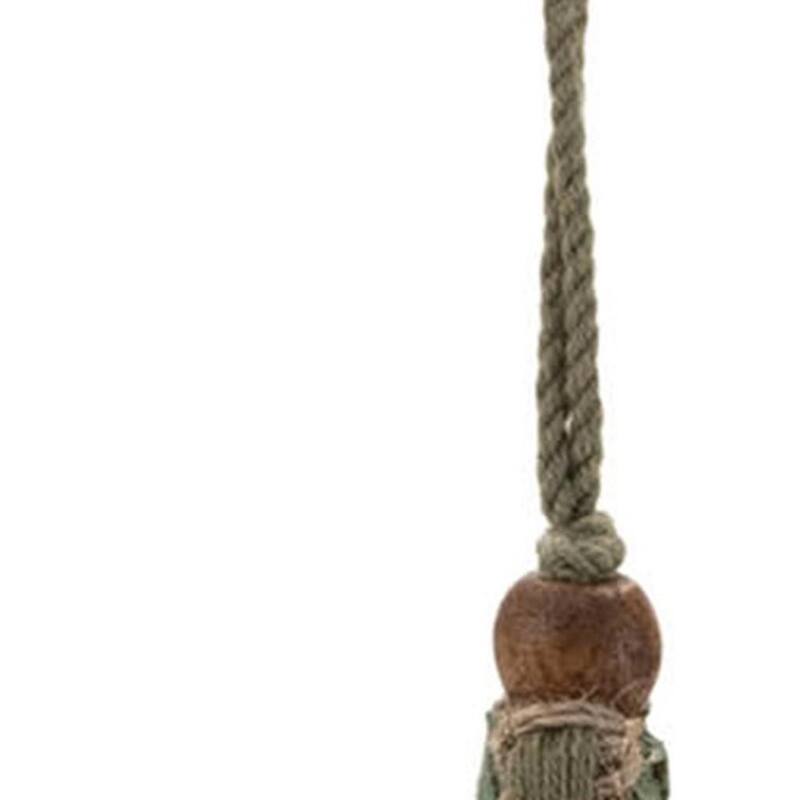 HomeRoots Set of Four Green And Natural Woven Bamboo Christmas Tree Shaped Ornaments