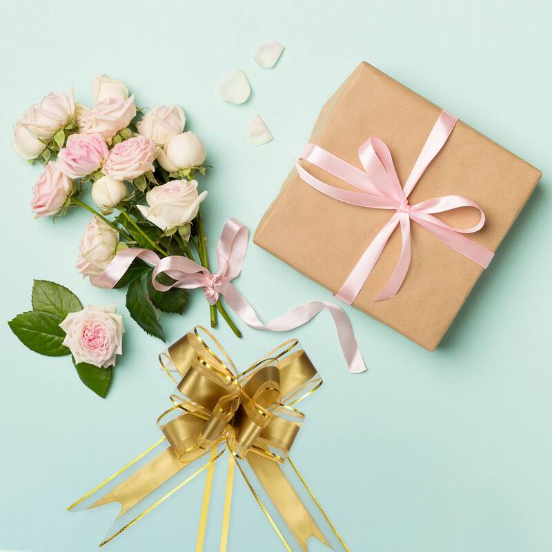 10pcs Ribbon Pull Bows 8 Inch Bows for Wedding Baskets Decorations