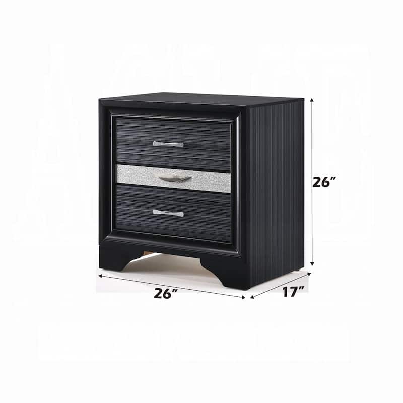Nightstand with Pullout Jeweler Tray, Solid Wood Sofa Side Table, Storage Cabinet with Wooden Tabletop & 2 Drawers