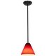 preview thumbnail 3 of 4, Access Lighting Martini - E26 LED Rod Pendant - Oil Rubbed Bronze Finish - Red Glass Shade