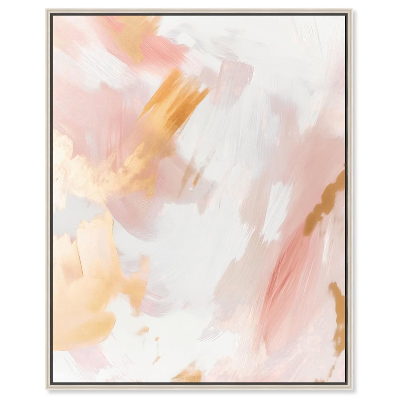 Rose Gold Veil III Canvas by Art Remedy - 24" x 30" - Silver