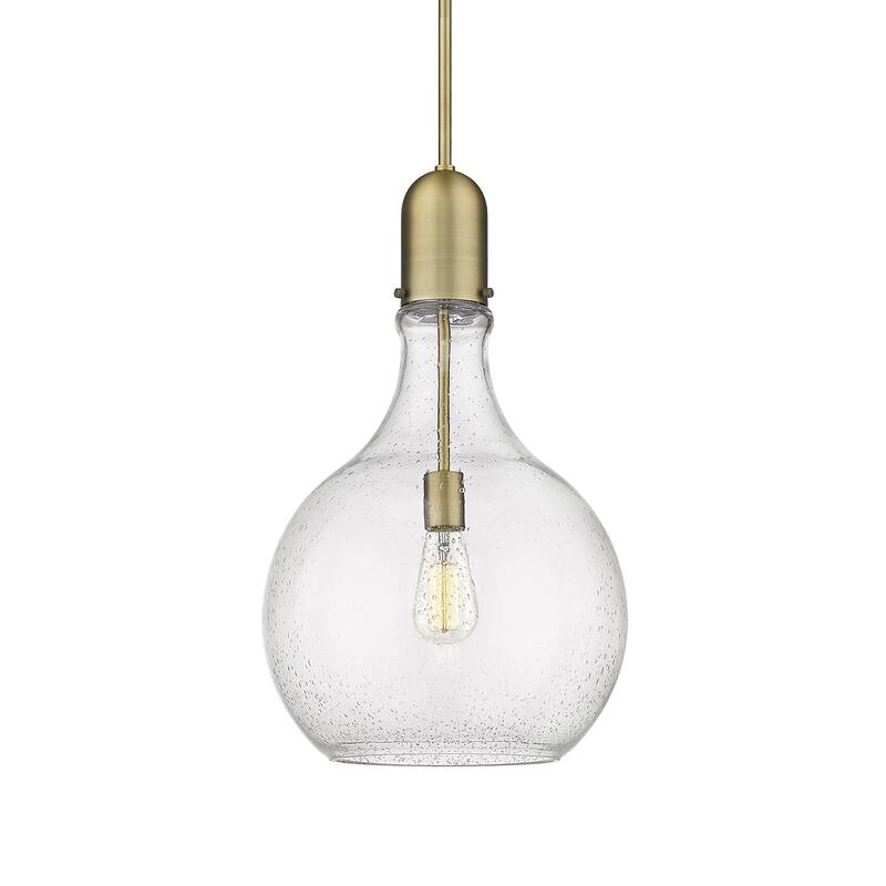 Innovations Lighting 492-1S-23-14 Amherst Pendant Amherst 14" Wide - Brushed Brass / Seedy