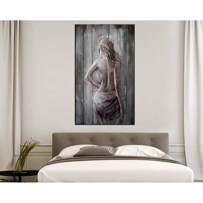 Sexy Woman 3D Wall Art Metal Cutout On Wood Canvas Hanging Decor Painting
