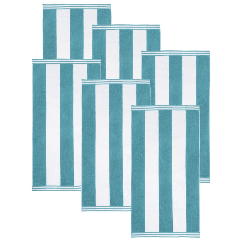Cabana Stripe Oversized Cotton Beach 6 Piece Towel Set by Superior