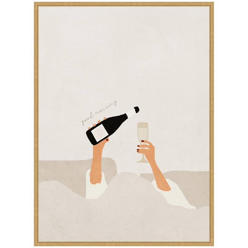 Kate and Laurel Sylvie Good Morning Art Print Framed Canvas by July Art Prints