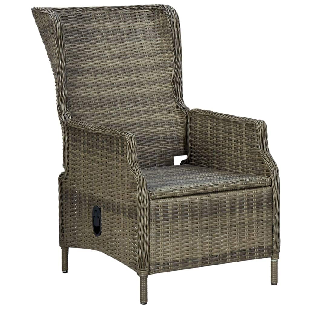vidaXL Patio Rattan Wicker Garden Single Sofa Armchair Outdoor Chair Black/Brown 