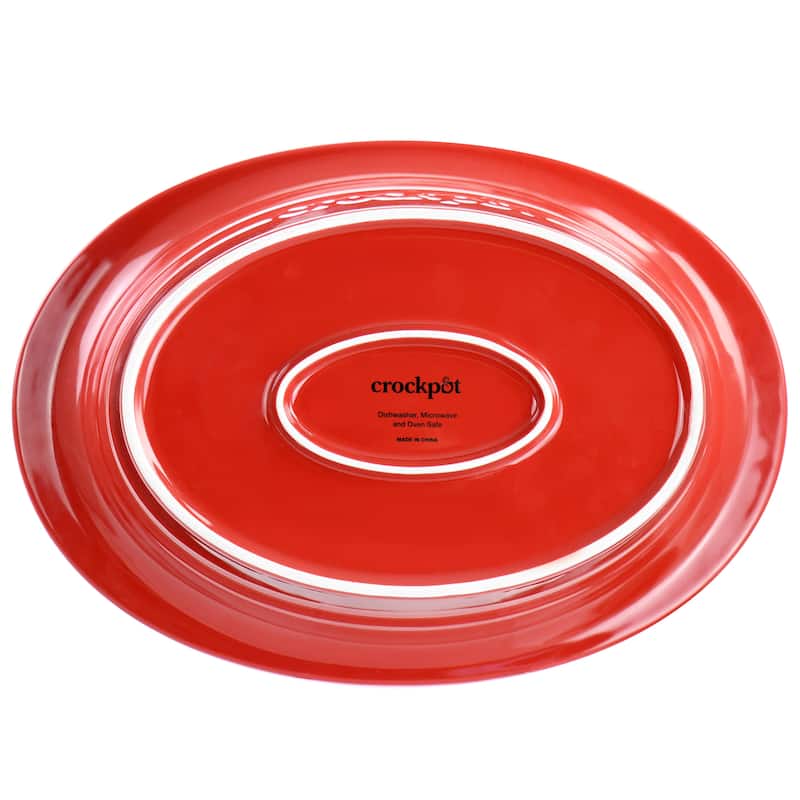 Crockpot Appleton 2qt Oval Stoneware Casserole Dish in Red with Lid