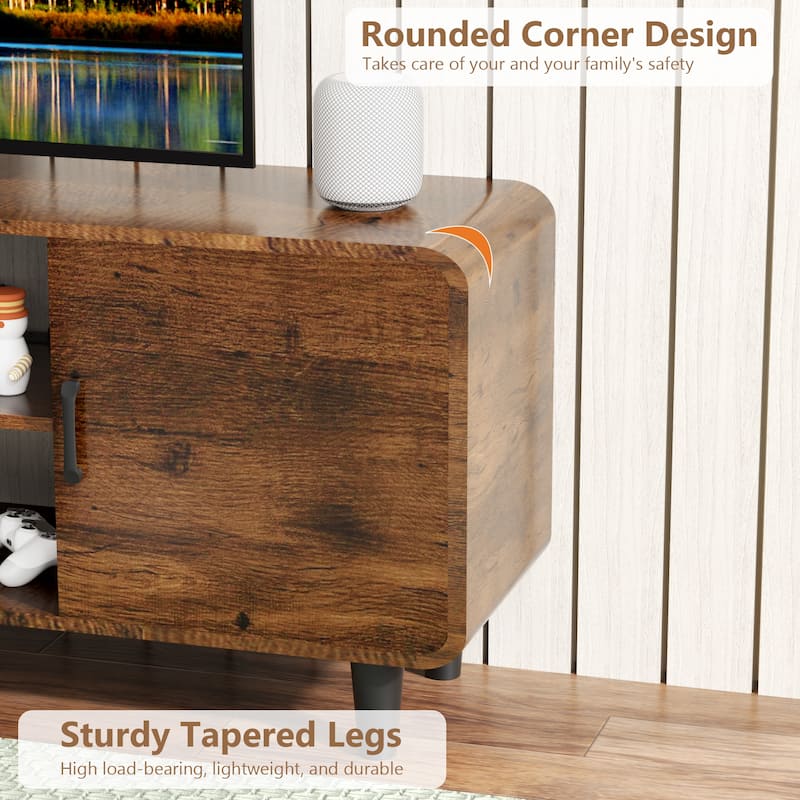 50.7" TV Stand with Storage for 55" TVs, 3-Tier Shelves and 110lb Capacity, Easy Assembly