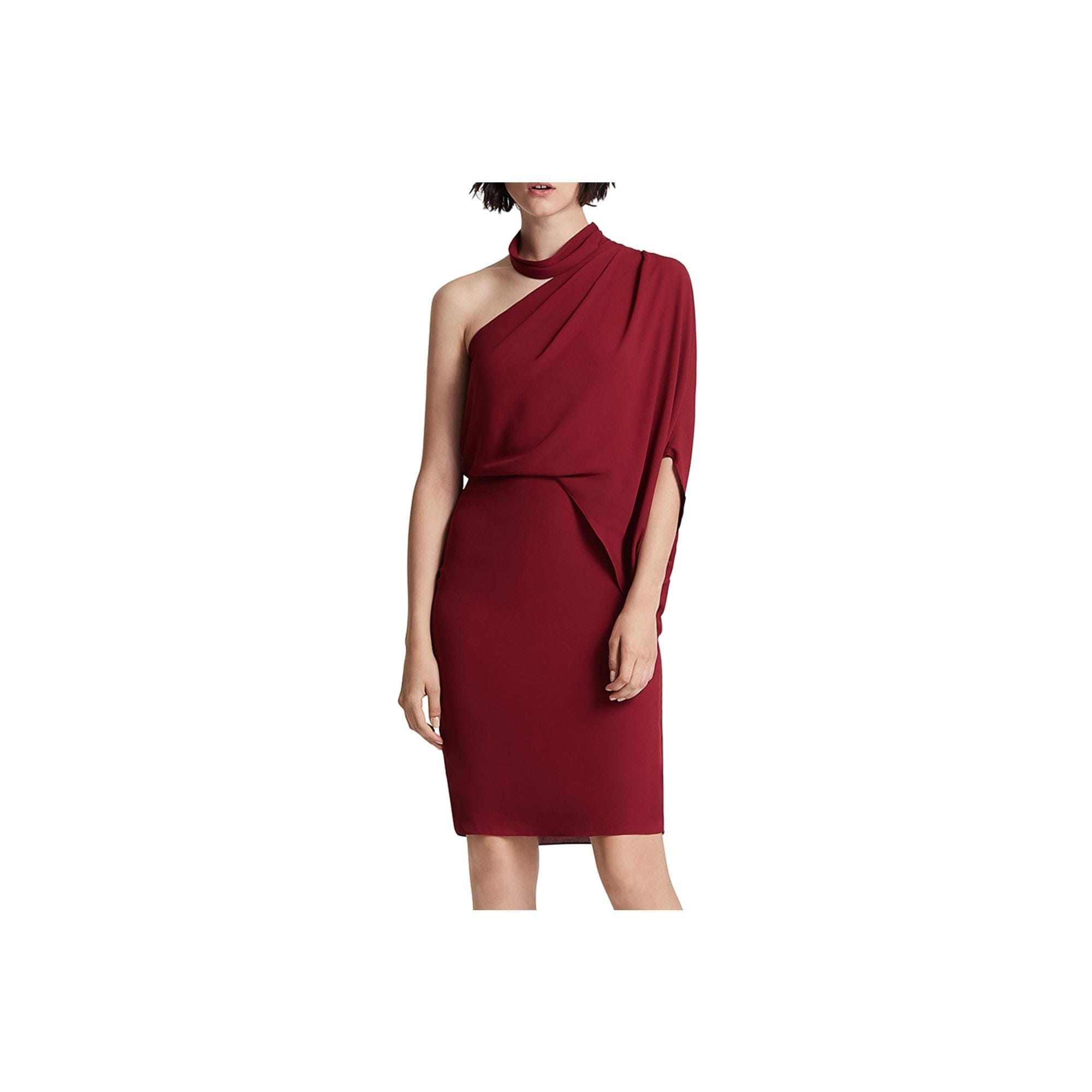 Halston mock neck mini dress