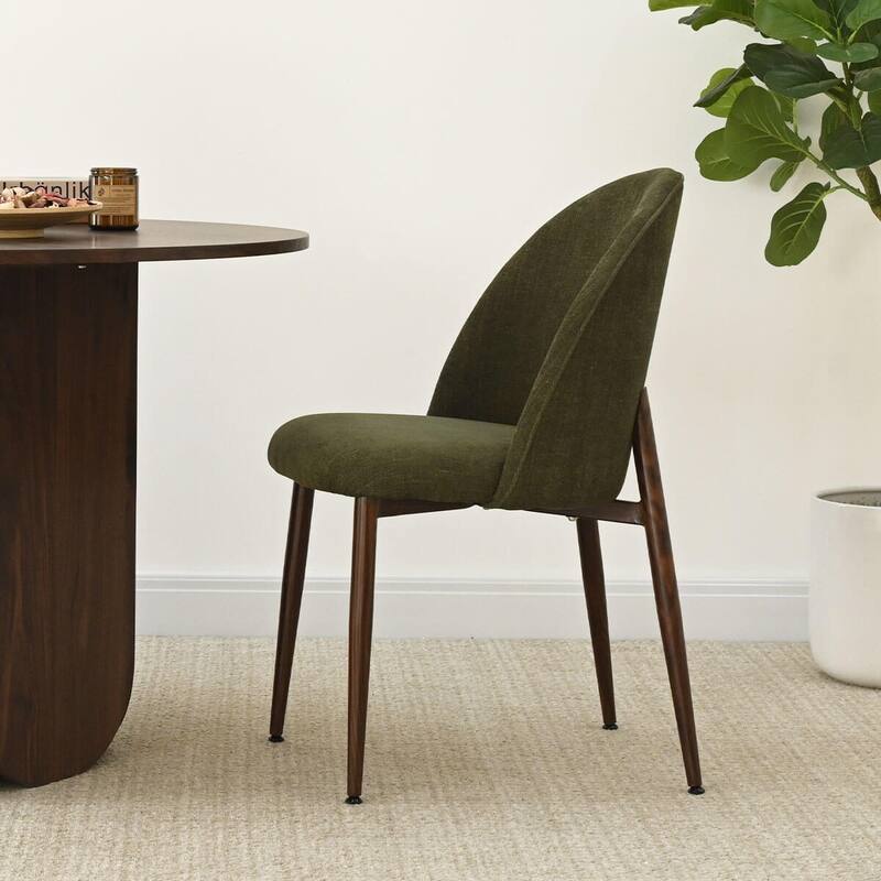 Upholstered Back Chenille Dining Chair (Set of 2)