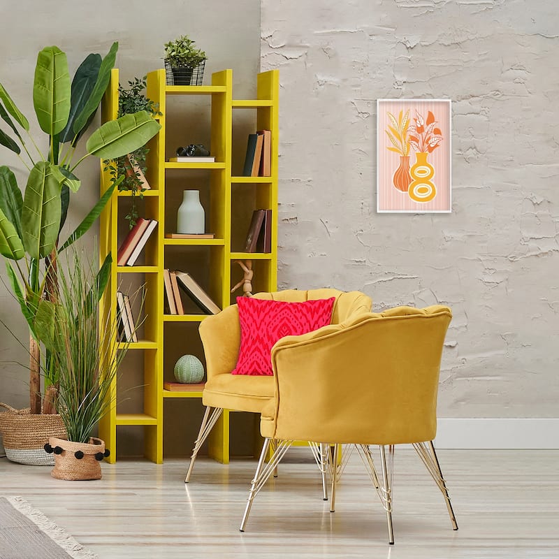 Stupell Orange & Yellow Vases Framed Giclee Art Design By Martina Pavlova