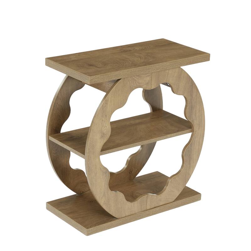 3 Tier End Side Table for Living Room, Bedroom, Elegant Curved Structure