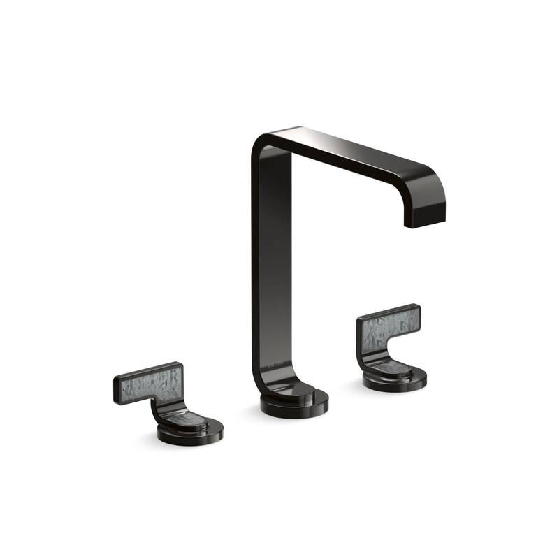 Kallista P34232 Guise Collection 1.2 GPM Vessel Widespread Bathroom - Polished Graphite / Steel Gray Wave