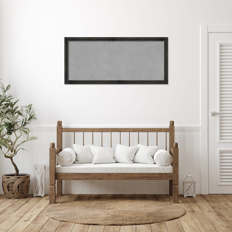 Amanti Art Rustic Pine Black Narrow Framed Magnetic Board