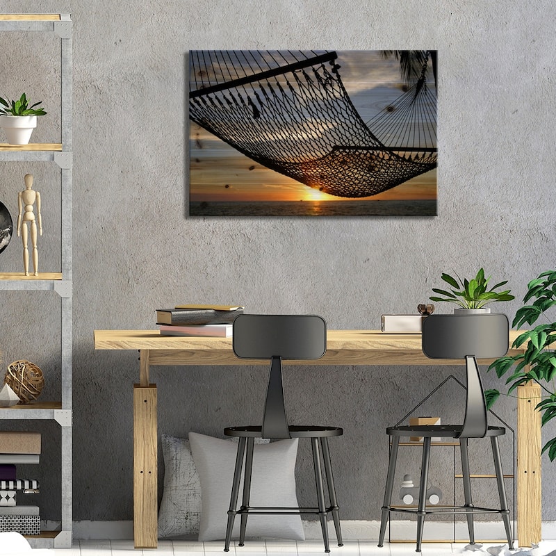 Hawaii Sunset Print On Wood by Unknown Artist - Multi-Color