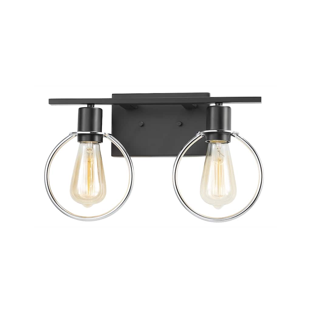 Justice Design Group EVOLV Volta 2-Light Matte Black Bath Bar