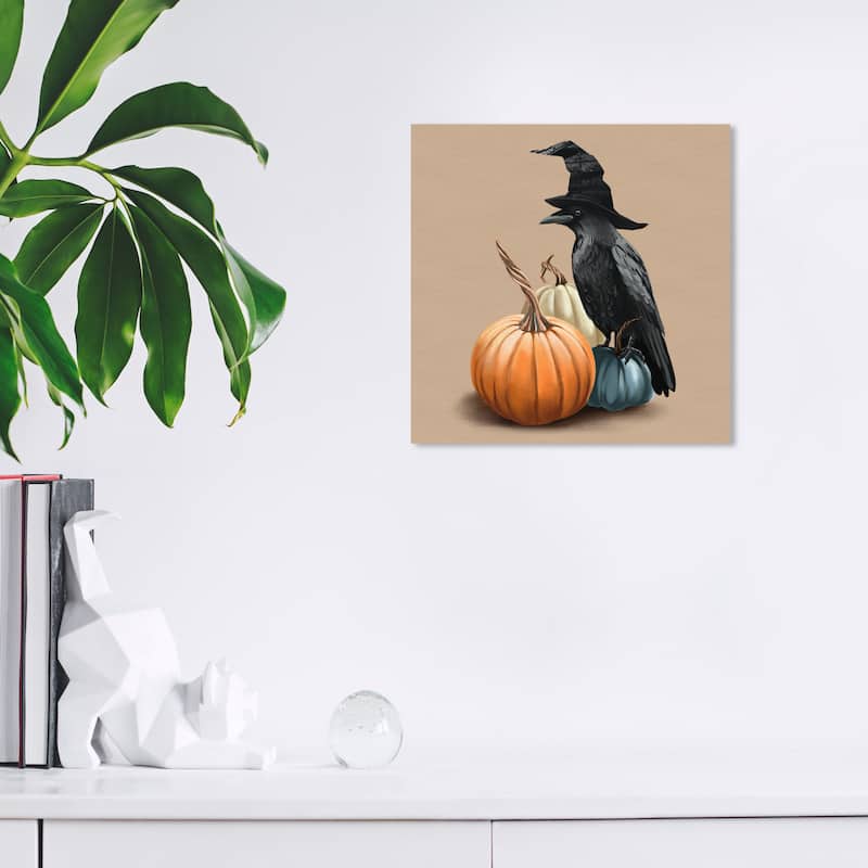 Wynwood Studio Prints Holiday and Seasonal Witch's Best Friend Orange and Orange Modern & Contemporary Wall Art Canvas Print - 12 x 12