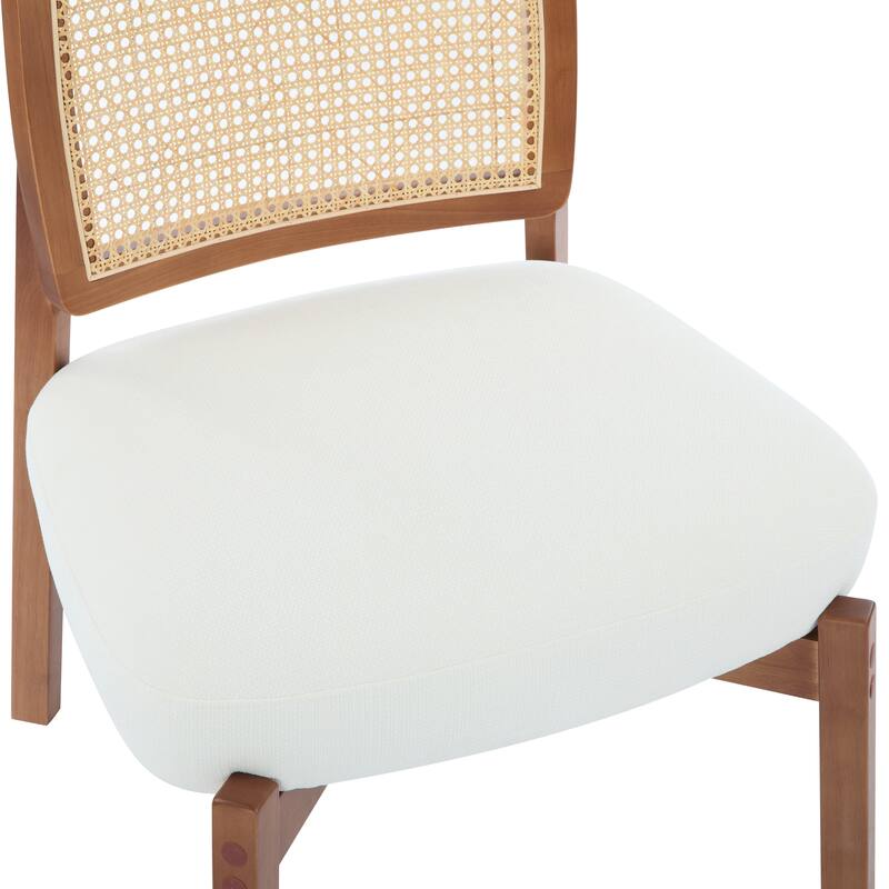 Woven Backrest Lounge Chairs (Set of 2）with Sturdy Wooden Frames, Polyester Upholstered Seats, and Minimalist Design