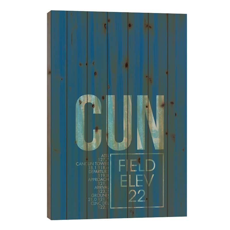 Cancun Print On Wood by 08 Left - Multi-Color - 40x26x1.5