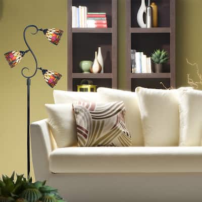 Amara 3-Light Tiffany Floor Lamp