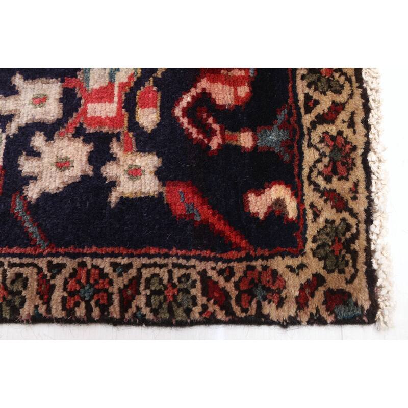 ECARPETGALLERY Hand-knotted Anatolian Vintage Dark Navy Wool Rug - 3'8 x 9'3