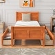 preview thumbnail 2 of 158, (Twin/Full/Queen)Curved Legs Design Platform Bed Frame with 4 Drawers