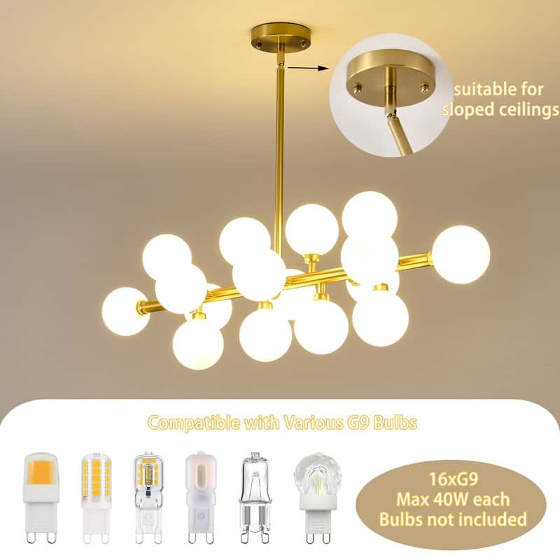 Mid Century Sputnik Chandelier Modern Pendant Light for Dining Room
