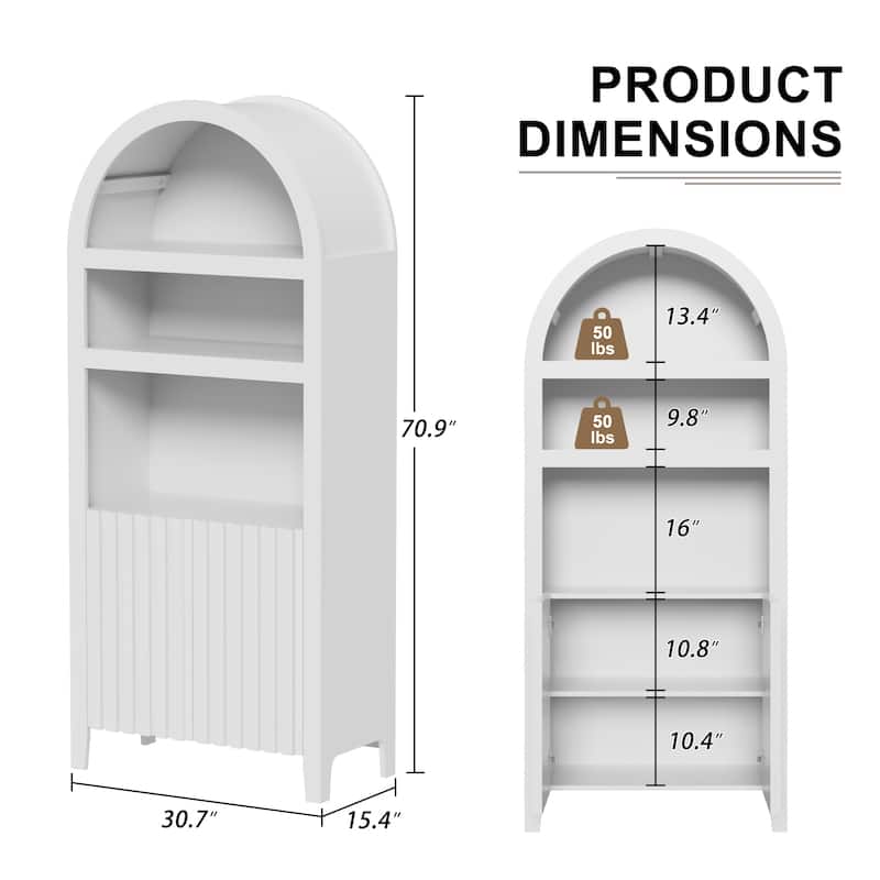 Arch Bookshelf Multi-Purpose Shelf for Living Room Kitchen