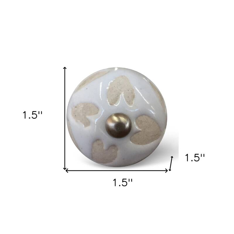 Set of 8 Ceramic Cabinet Knobs Hand Painted Floral Design Round Drawer Pulls with Screws Included - 1.5” x 1.5” x 1.5”